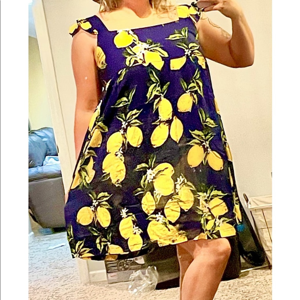 Navy blue lemon dress